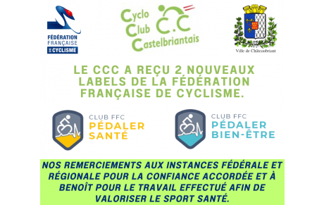 Le CCC obtient 2 nouveaux labels de la FFC.